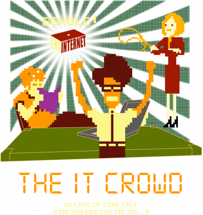 Koszulka: The IT Crowd - serial - Moss - Roy - Jen - zielone tło