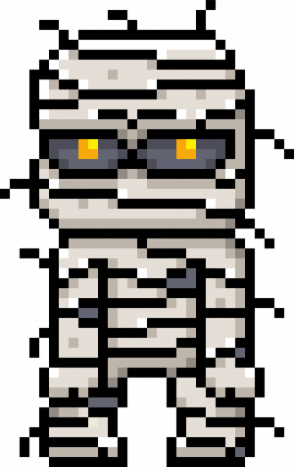 Pixel Art - Mumia - styl retro - 8 bit - grafika inspirowana grą Minecraft - chłopiec koszulka