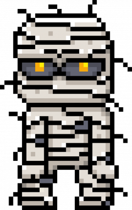 Pixel Art - Mumia - styl retro - 8 bit - grafika inspirowana grą Minecraft - dziewczynka koszulka