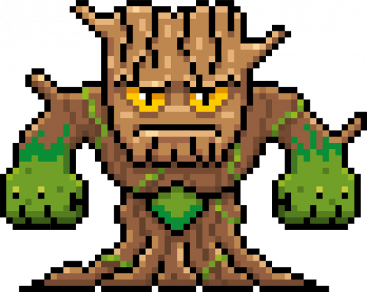 Pixel Art - Strażnik Lasu - styl retro - 8 bit - grafika inspirowana grą Minecraft - dziewczynka koszulka