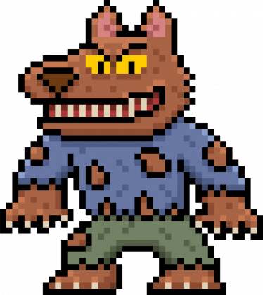 Pixel Art - Wilkołak - styl retro - 8 bit - grafika inspirowana grą Minecraft - torba
