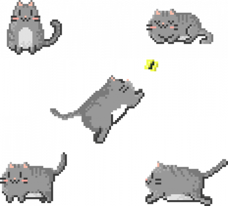 Pixel Art - koty - styl retro - 8 bit - piksele - dziewczynka koszulka