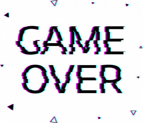 Pixel Art - Game Over - styl retro - glitch - 8 bit - grafika inspirowana grą Minecraft - dziewczynka koszulka