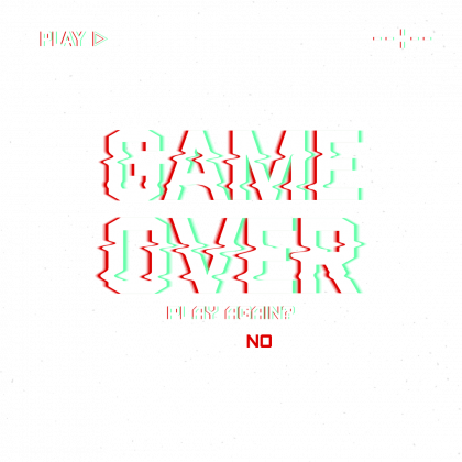 Pixel Art - Game Over Play again Yes/No - styl retro - glitch - 8 bit - grafika inspirowana grą Minecraft - męska koszulka
