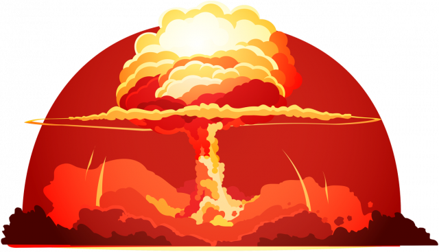 Wybuch nuklearny - grzyb - bomba - retro - Czarnobyl - postapo - damska koszulka