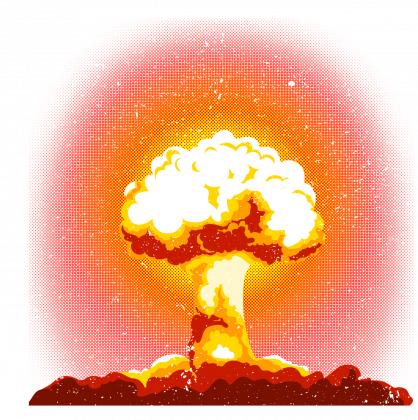 Wybuch nuklearny - grzyb - bomba - retro - vintage - Czarnobyl - postapo - kubek