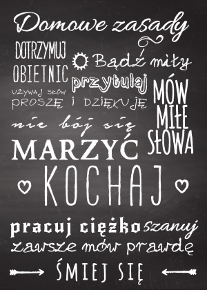 Domowe zasady plakat