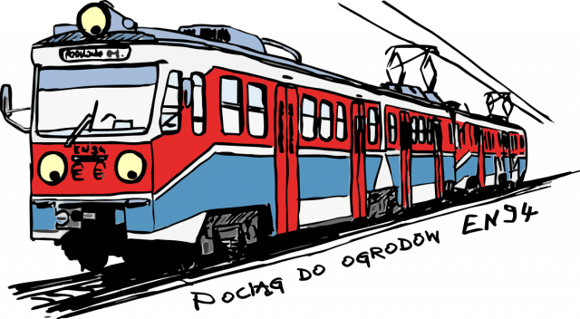 POCIĄG DO OGRODÓW żółty