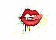 Maseczka kolorowa z ustami i zębami, maseczka z nadrukiem