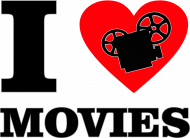 I love movies - kocham filmy - męska koszulka