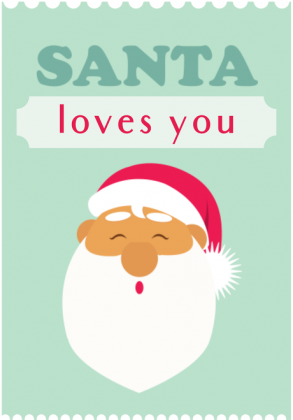 Santa loves you - czarny świąteczny kubek z nadrukiem Mikołaj