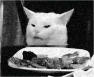Kot jedzący sałatę - kubek, czarno-biały