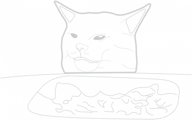 Kot jedzący sałatę - damska, szkic