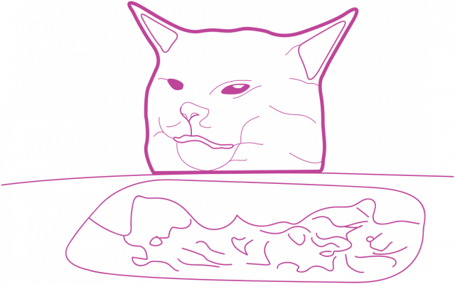 Kot jedzący sałatę - męska, fioletowa