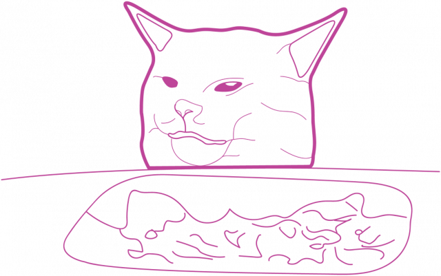 Kot jedzący sałatę - damska, fioletowa