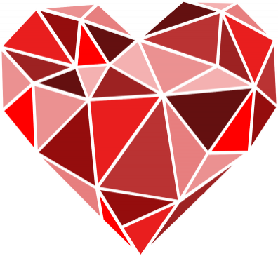 Serce geometryczne małe (dekolt w serek)