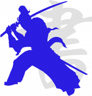 Męski T-Shirt: Samurai Niebieski