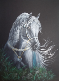 TORBA WOREK FULL PRINT Z KONIEM ARABSKIM - Pearl Grey Arabian Horse " © DH