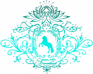SUKIENKA ZTURKUSOWYM KONIEM - Emblem with a Friesian Horse and a Lotus ©DH