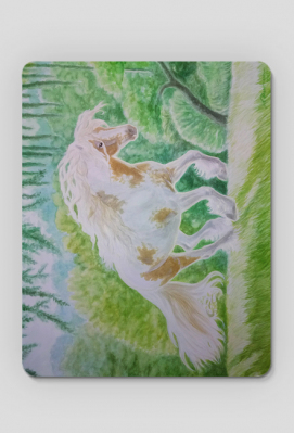 KOŃ IZABELOWATO-SROKATY  - GYPSY VANNER HORSE - GAJA'S TRUE VIBES ©DH - PODKŁADKA POD MYSZKĘ Z KONIEM - ART - DH