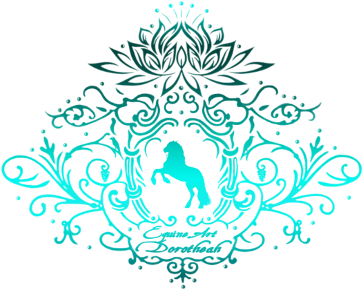 BODY NIEMOWLĘCE  Z TURKUSOWYM KONIEM - Emblem with a Friesian Horse and a Lotus ©DH