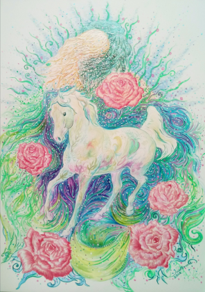 PLECAK/WOREK FULLPRINT Z KONIEM - HORSE SPIRITS - BLESSED LOVE - ©DH