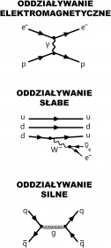 Diagramy Feynmana. Oddziaływania - jasne tło