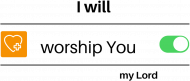 I will worship You my Lord