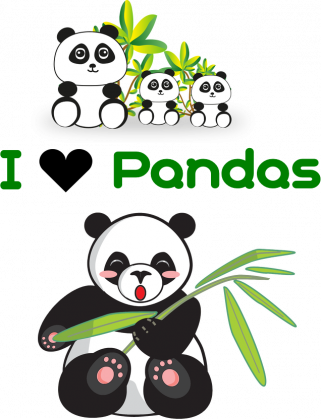 Podkładka pod myszkę z pandą I love pandas