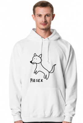 Piesek - Dla niego - Biała bluza z kapturem - Zwierzątka