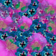 maseczka w różowo niebieskie kwiaty
