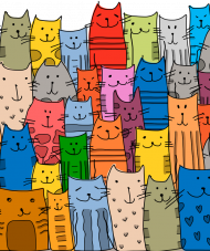 Sukienka - Koty kolorowe