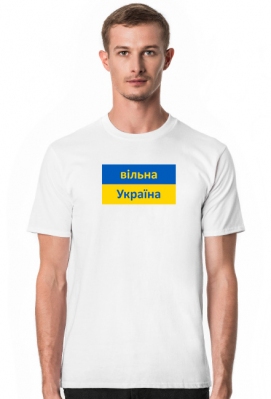 koszulka wolna ukraina flaga męska - Dla Ukrainy
