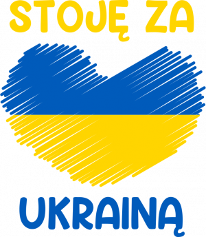 koszulka wolna ukraina stoję za ukrainą flaga serce męska - nadruk