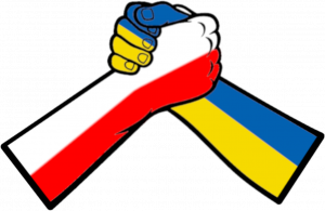 koszulka wolna ukraina polska ukraina uścisk dłoni męska - nadruk