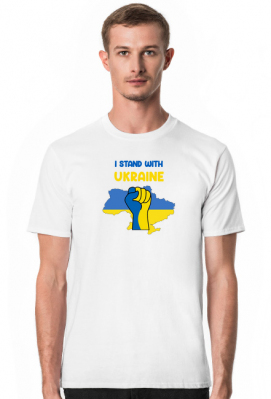 koszulka wolna ukraina i stand with ukraine mapa flaga męska - Dla Ukrainy