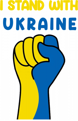 koszulka wolna ukraina i stand with ukraine męska - nadruk