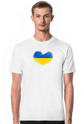 koszulka wolna ukraina serce flaga męska - Dla Ukrainy