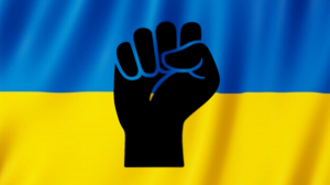 bluza unisex wolna ukraina flaga pięść - nadruk