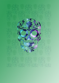 Koszulka damska czaszka zielona