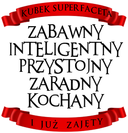 Klasyczny biały kubek z kolorowym uszkiem - Kubek Super Faceta