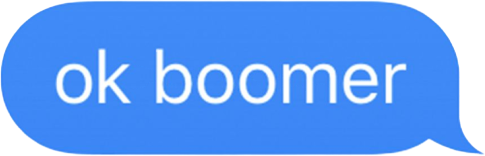 Maseczka "ok boomer" - wiadomość