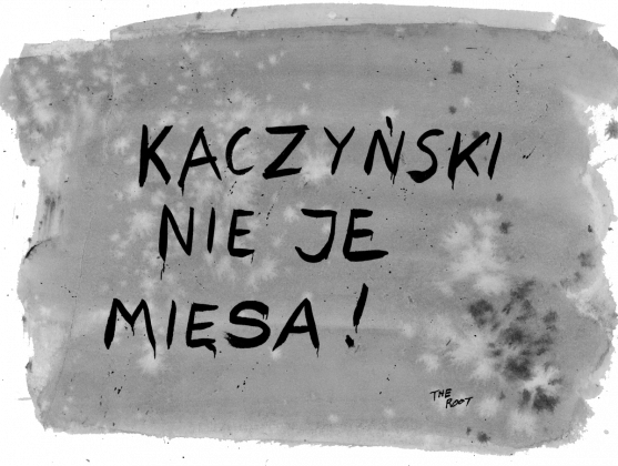 Kaczyński nie je mięsa . Bluza. Autorska grafika