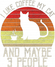 Koszulka damska-  I LIKE COFFEE, MY CAT AND MAYBE 3 PEOPLE