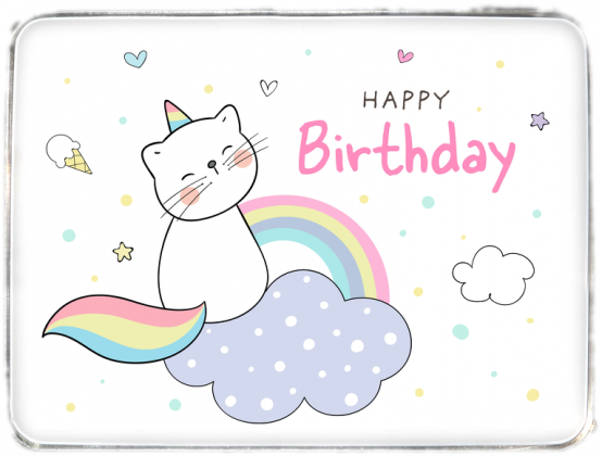 Misio- urodzinowy kot na chmurce