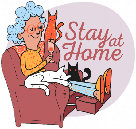 Koszulka krótka- Zostań w domu z kotem