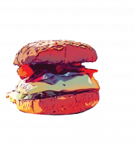 Koszulka męska "Hamburger Japan" - czarny