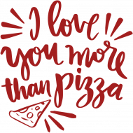 Poduszka "Kocham ciebie bardziej niż pizze"