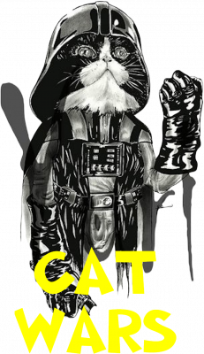 Cat Vader Koszulka biała - nadruk