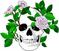 SkullGirl – Białe róże (kolorowe)